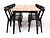 Mari ruokaryhmä. Pöytä 170x85cm + 6-tuolia musta/tammi